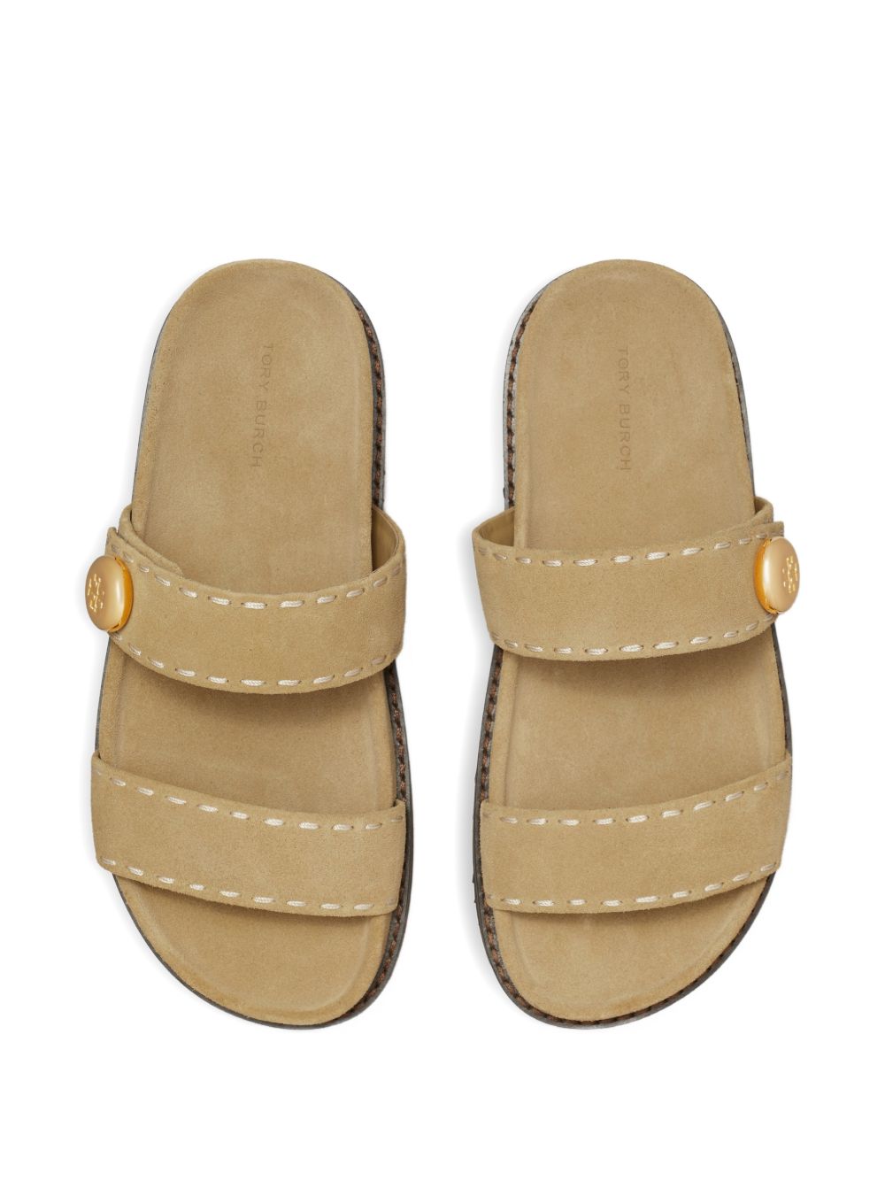 Tory Burch Sandals Beige Calf Suede