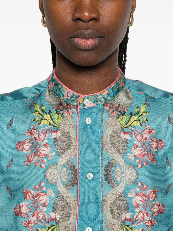 Pierre Louis Mascia Shirts Clear Blue Silk