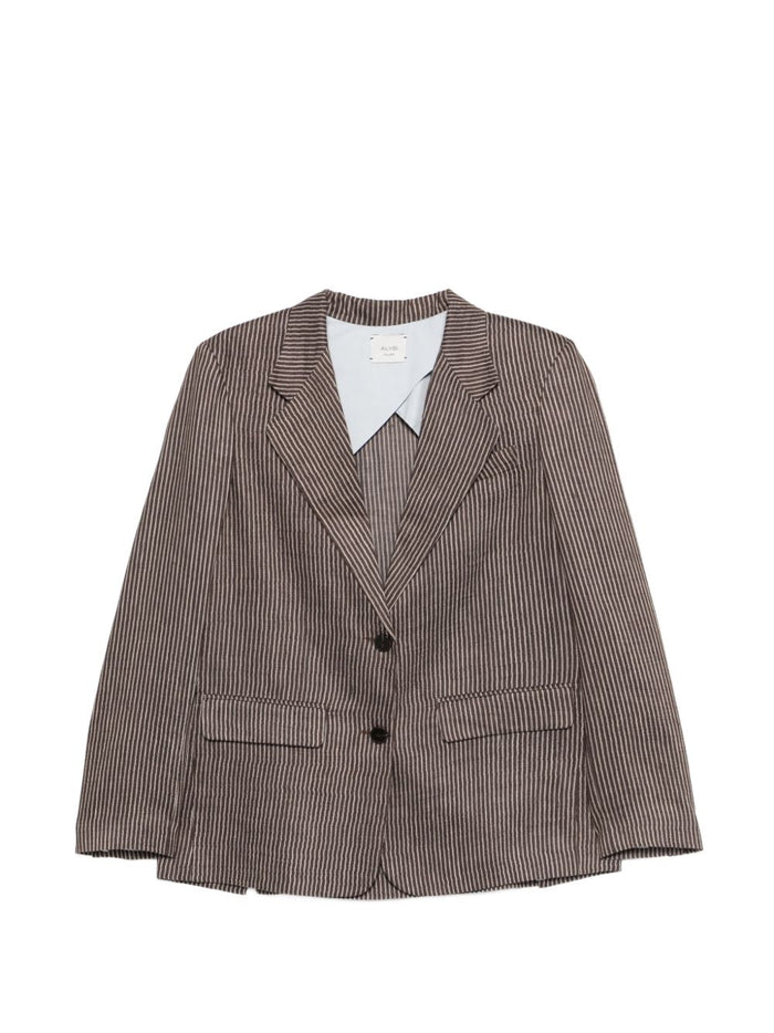 Alysi Jackets Brown Linen Nylon