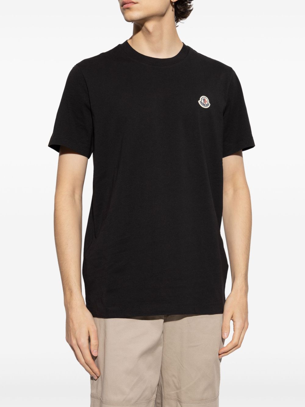 Moncler T-Shirts And Polos Black Cotton