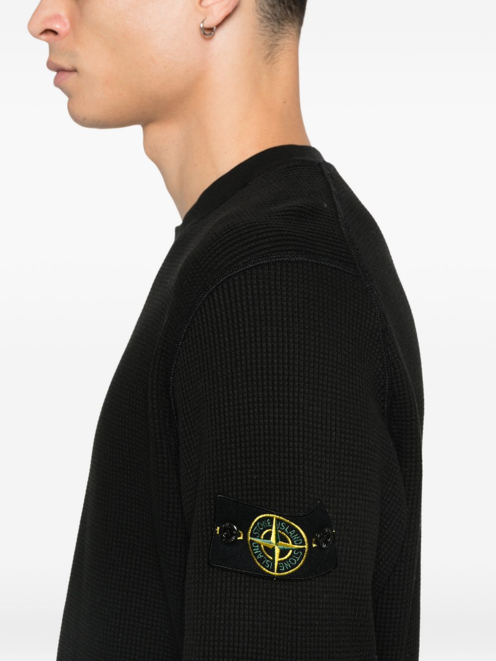 Stone Island Sweaters Black Cotone