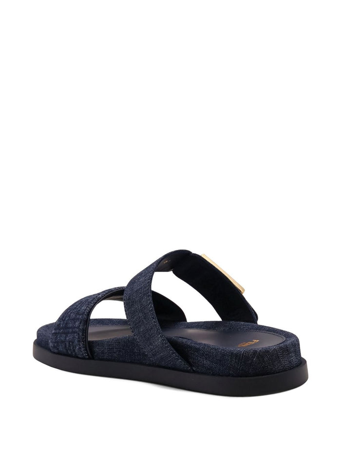 Fendi Sandals Blue Cotton
