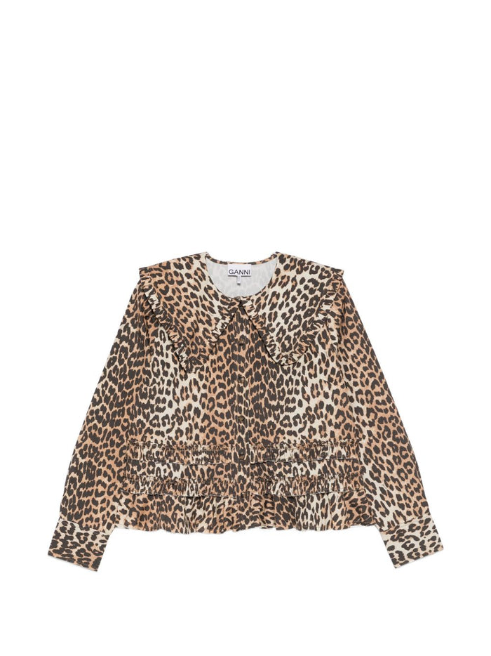GANNI Shirts Brown Organic Cotton