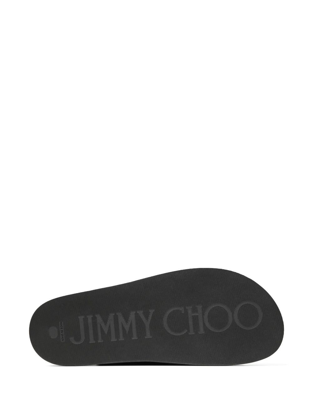 Jimmy Choo Sandals Black Leather Salpa Plastic Metal