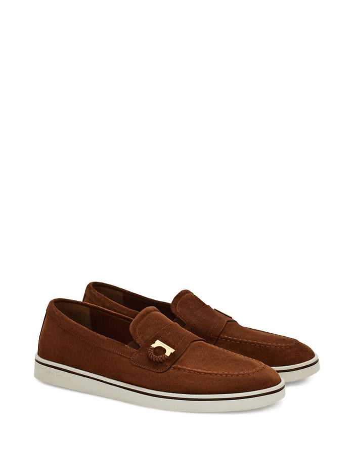 Ferragamo Flat shoes Brown Upper: Split(calf) Elastic