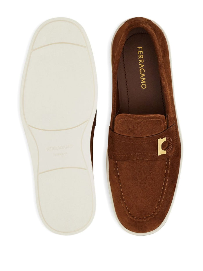 Ferragamo Flat shoes Brown Upper: Split(calf) Elastic