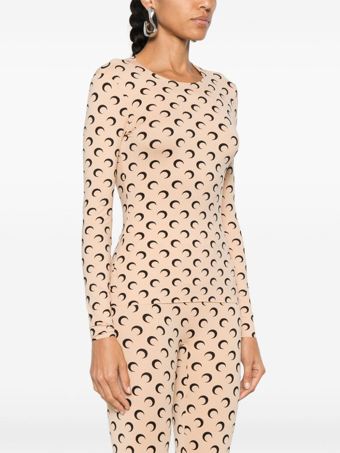 MARINE SERRE Top Beige Polyamide