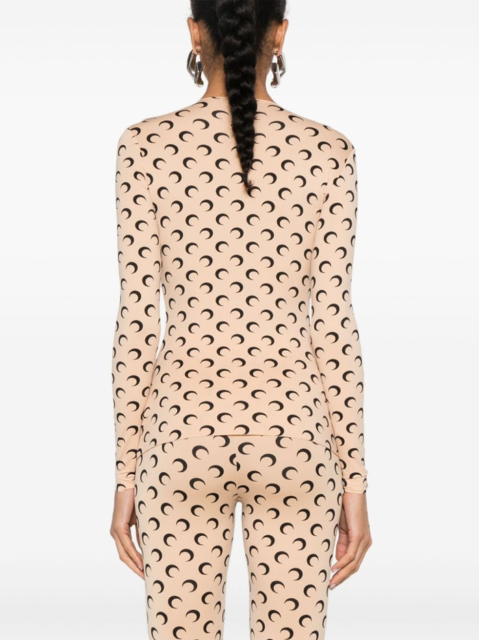 MARINE SERRE Top Beige Polyamide