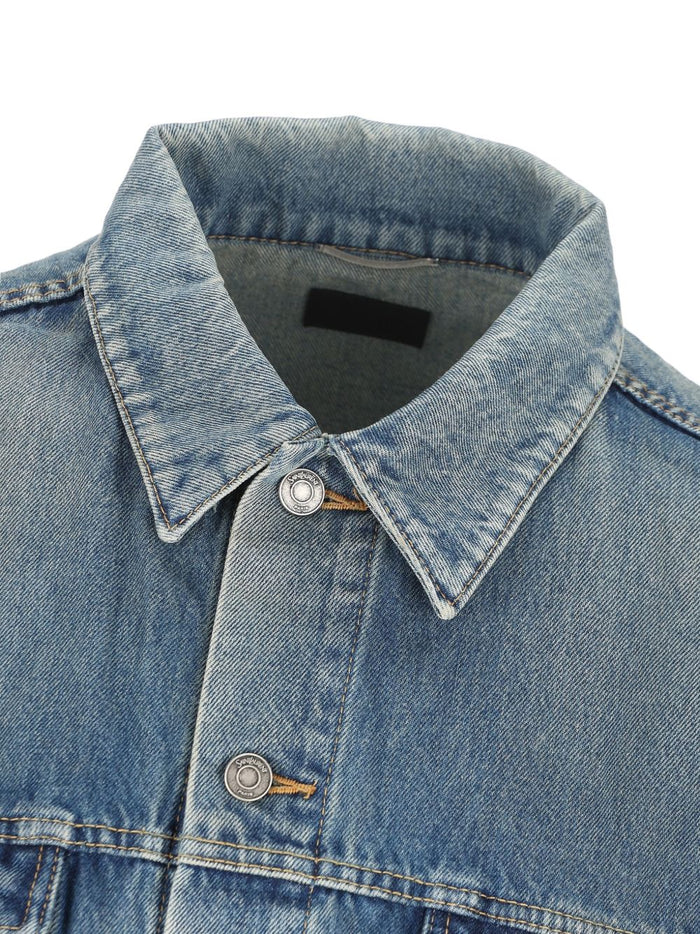 Saint Laurent Coats Blue Cotton