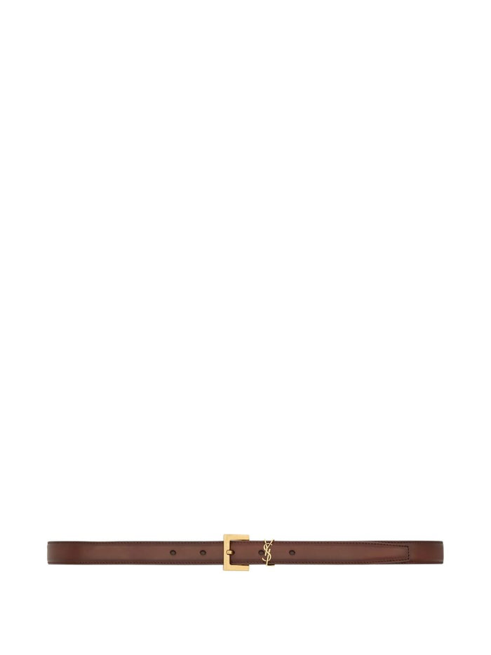 Saint Laurent Belts Bordeaux Leather 100 %