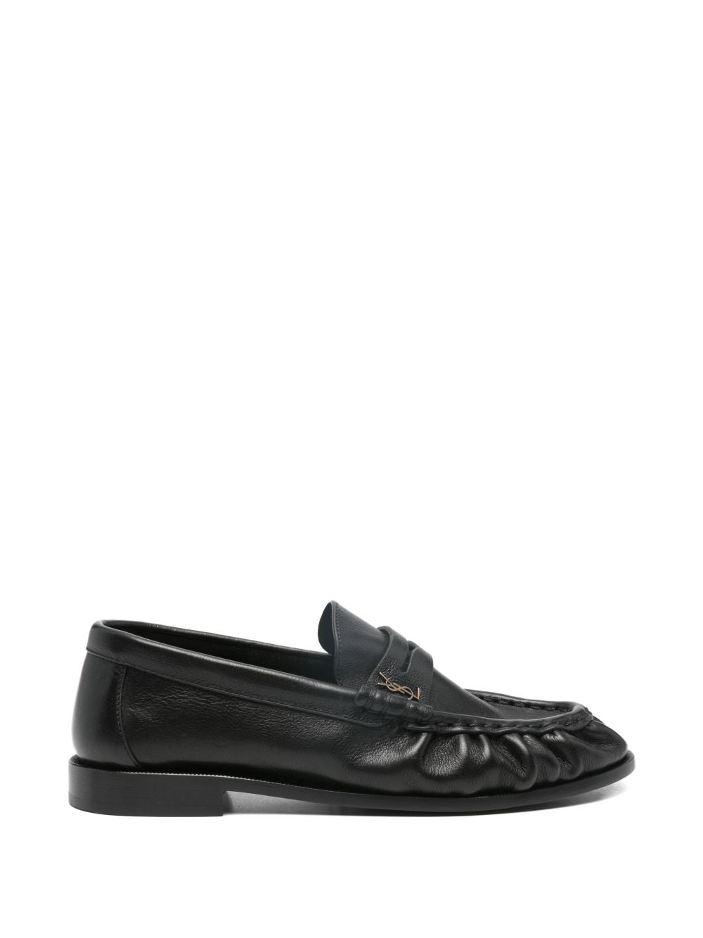 Saint Laurent Flat Shoes Black Leather 100 %