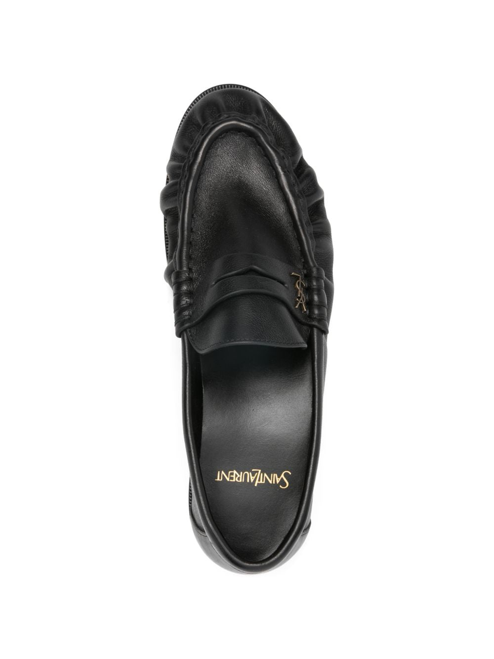 Saint Laurent Flat Shoes Black Leather 100 %