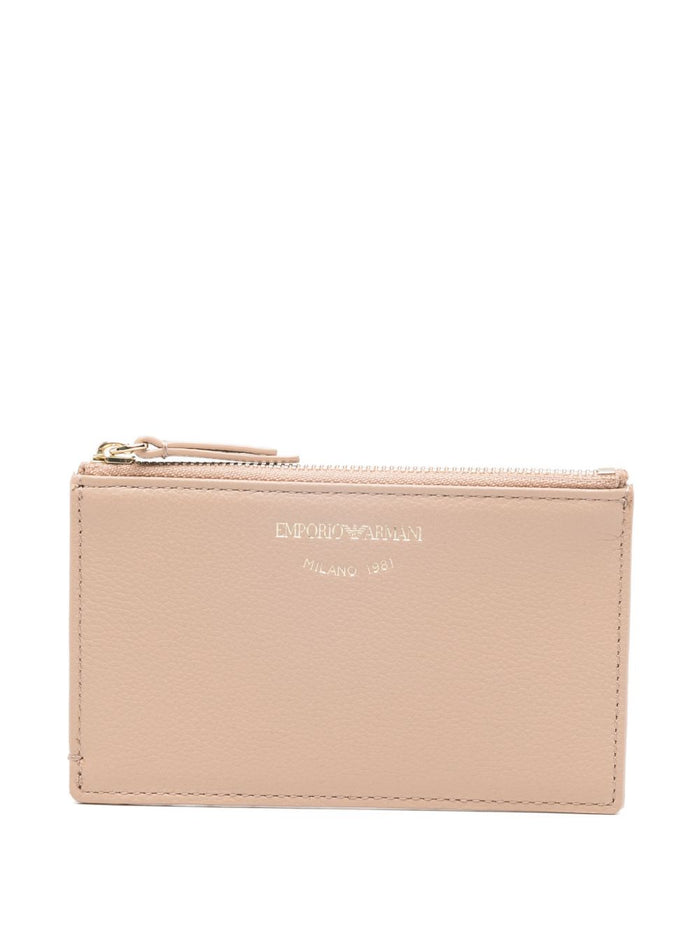 Emporio Armani Wallets Beige Calf Leather