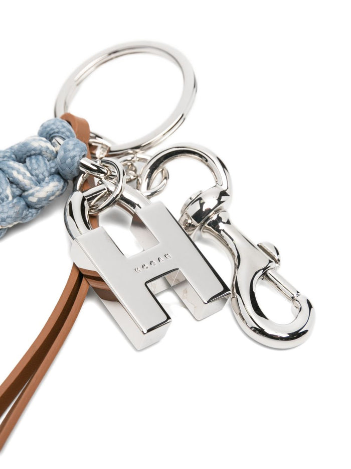 Hogan Keychains Black Calf Leather