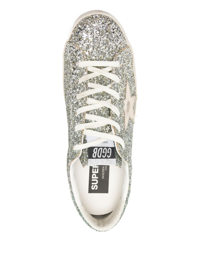 Golden Goose Sneakers Silver Fabric Rubber Calf Leather