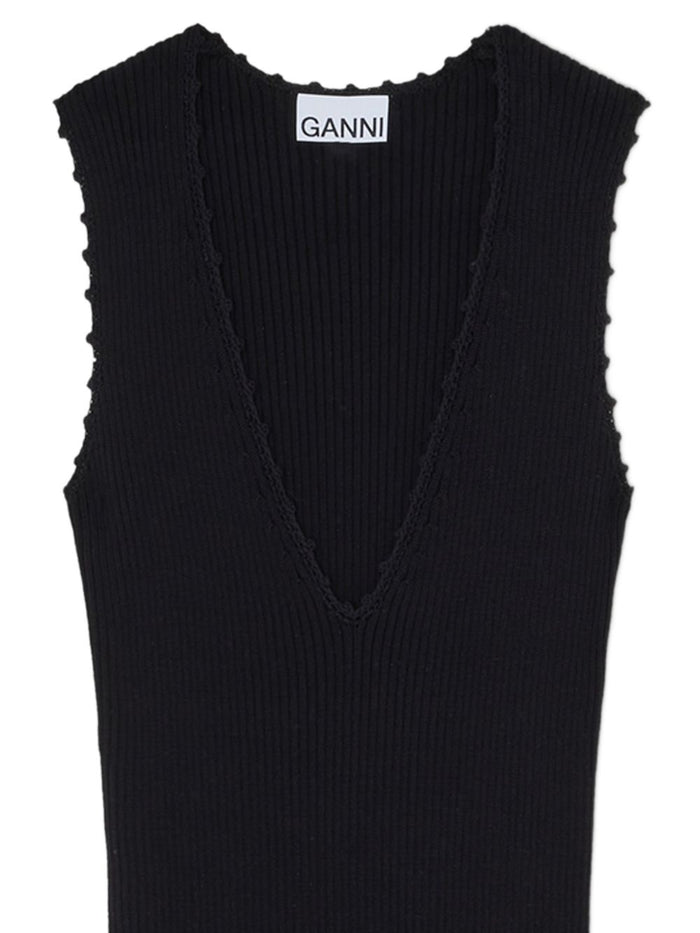 GANNI Dresses Black Polyamide