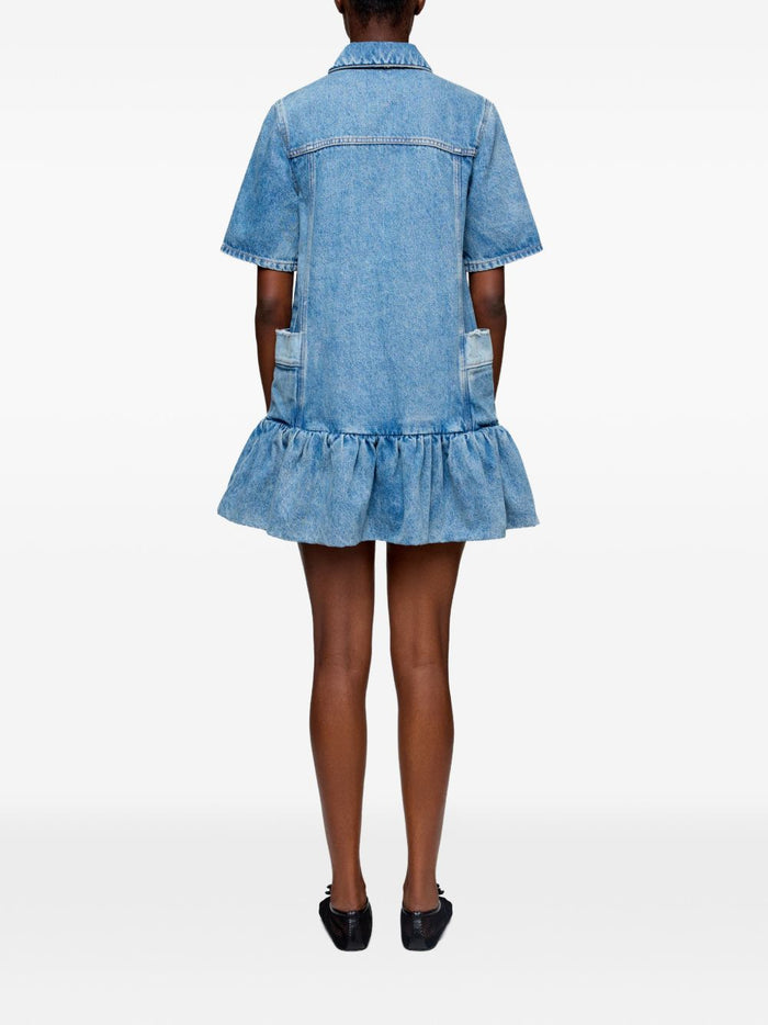 Ganni Dresses Blue Recycled Cotton