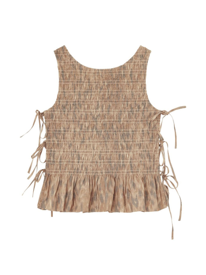 Ganni Top Beige Elastane