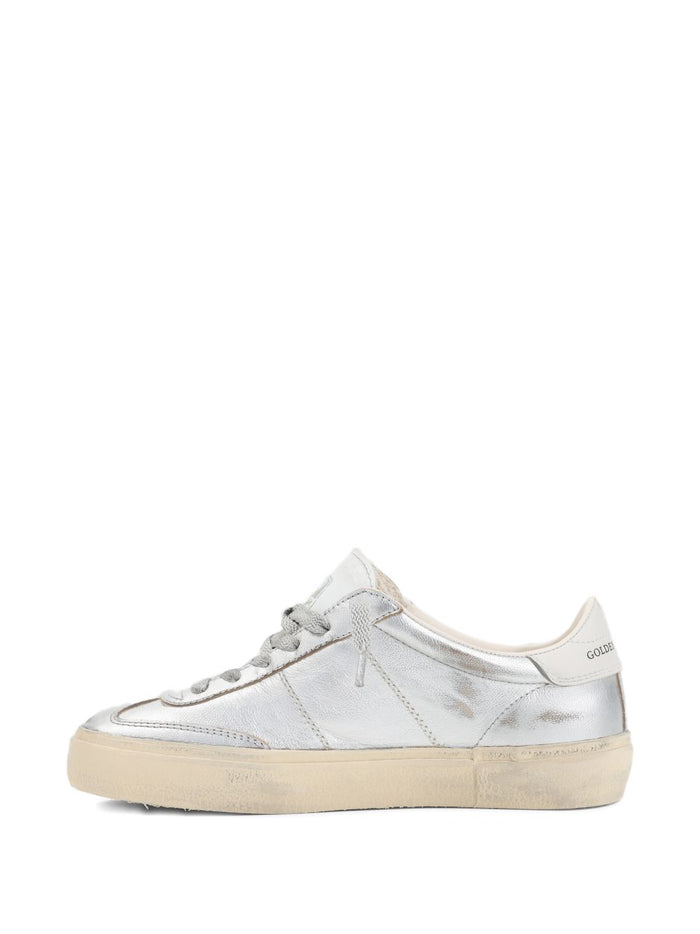 Golden Goose Sneakers Silver Fabric Rubber Calf Leather