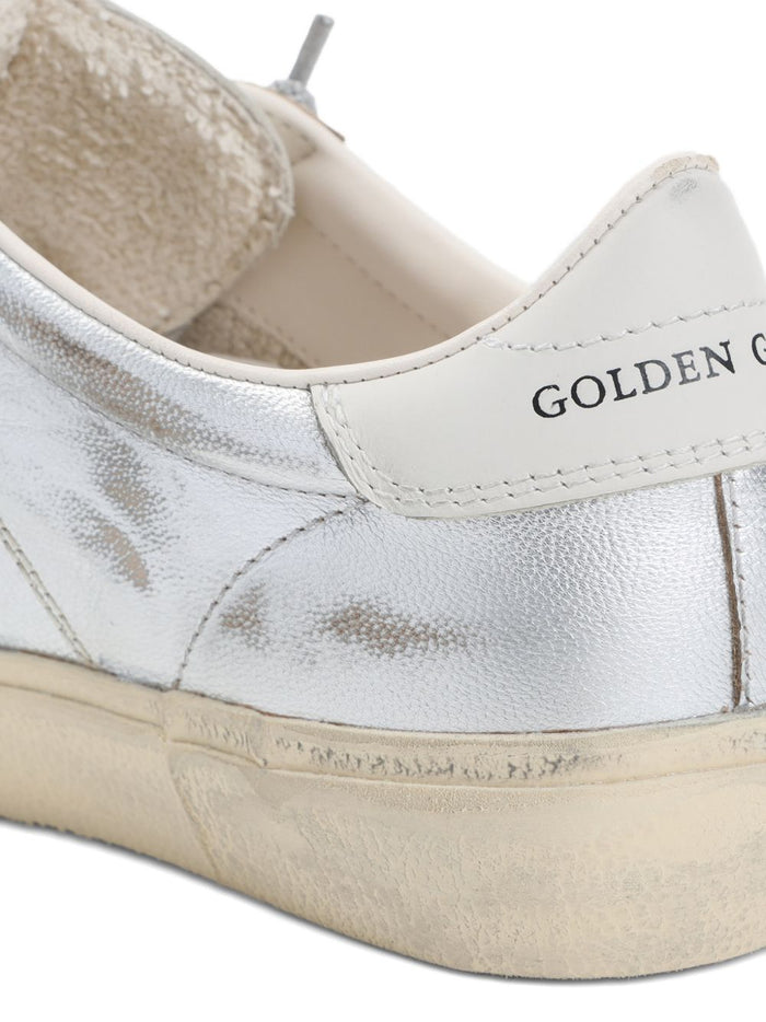 Golden Goose Sneakers Silver Fabric Rubber Calf Leather
