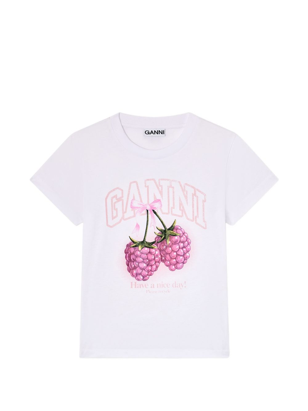 Ganni T-Shirts And Polos Bianco Organic Cotton