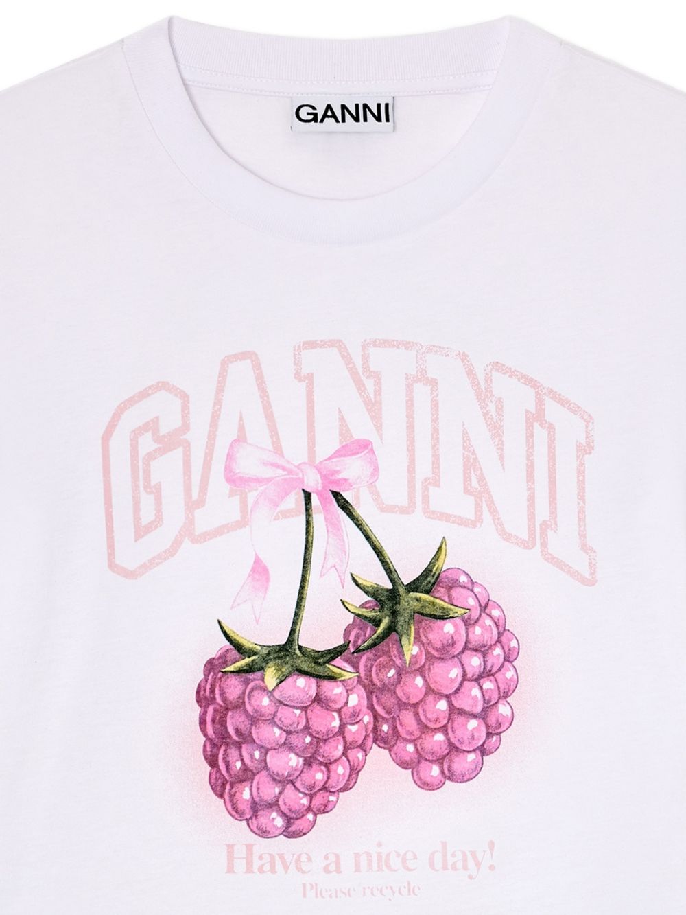Ganni T-Shirts And Polos Bianco Organic Cotton