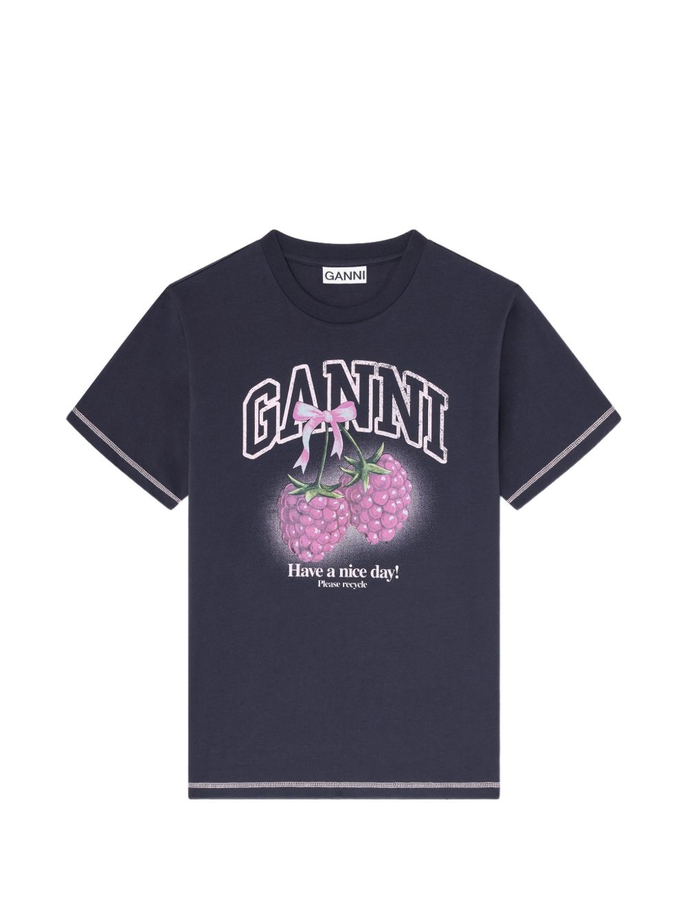 GANNI T-shirts and Polos Black Organic Cotton