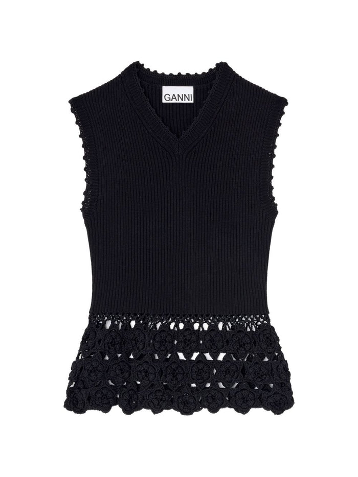 GANNI Sweaters Black Polyamide