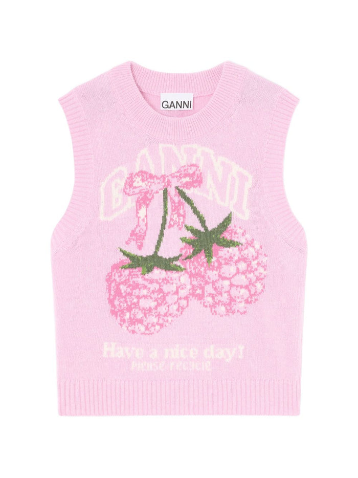 Ganni Sweaters Pink Wool