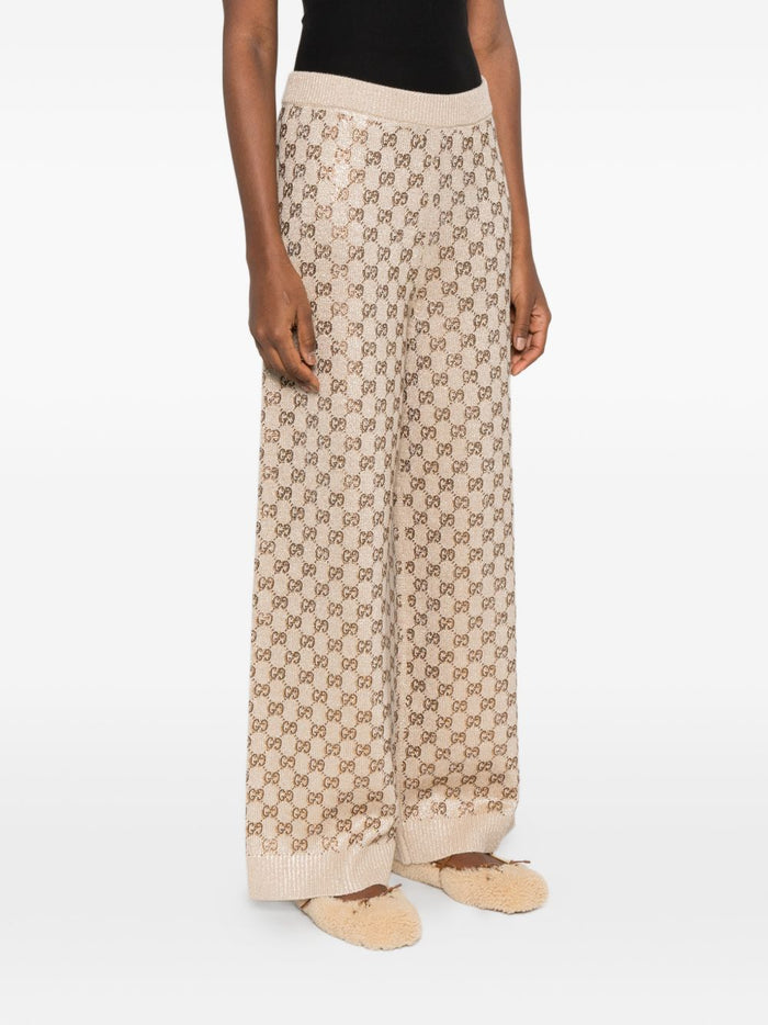 Gucci Trousers Beige Wool Mix