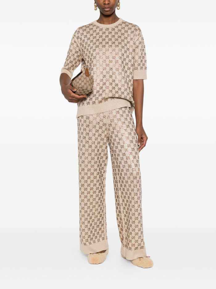 Gucci Trousers Beige Wool Mix
