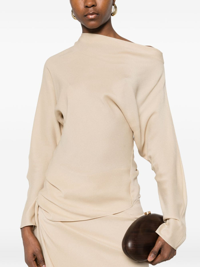 Cortana Top Beige Silk