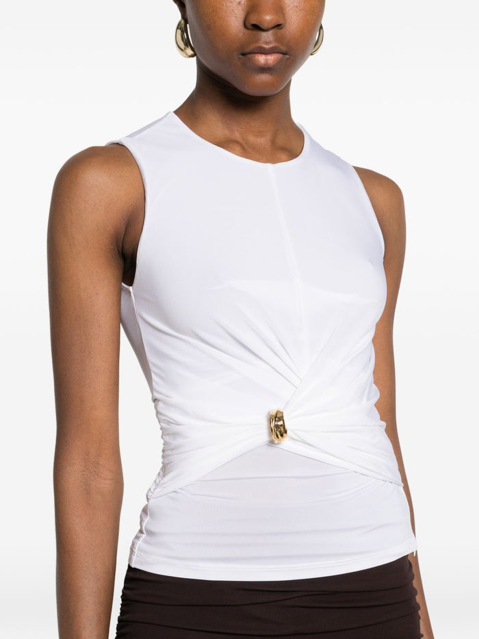 Elisabetta Franchi Top Ivory Viscose Elastane