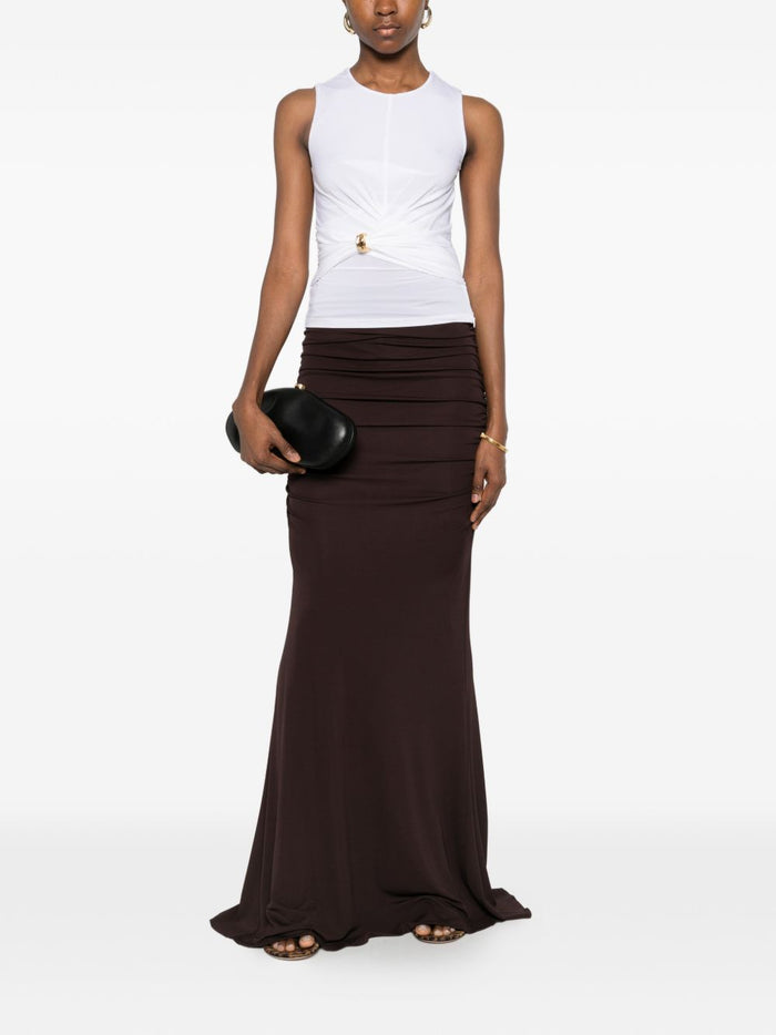 Elisabetta Franchi Top Ivory Viscose Elastane