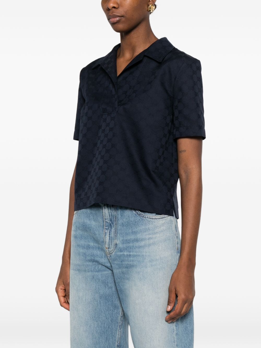 Gucci T-shirts and Polos Blue Polyester Mix