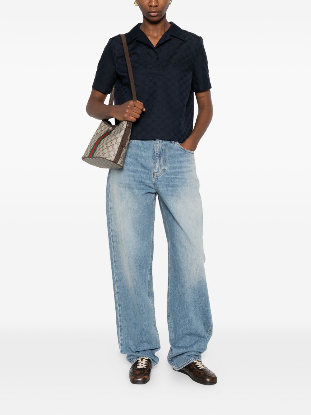 Gucci T-shirts and Polos Blue Polyester Mix