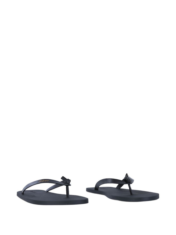Saint Laurent Sandals Black Leather 100 %