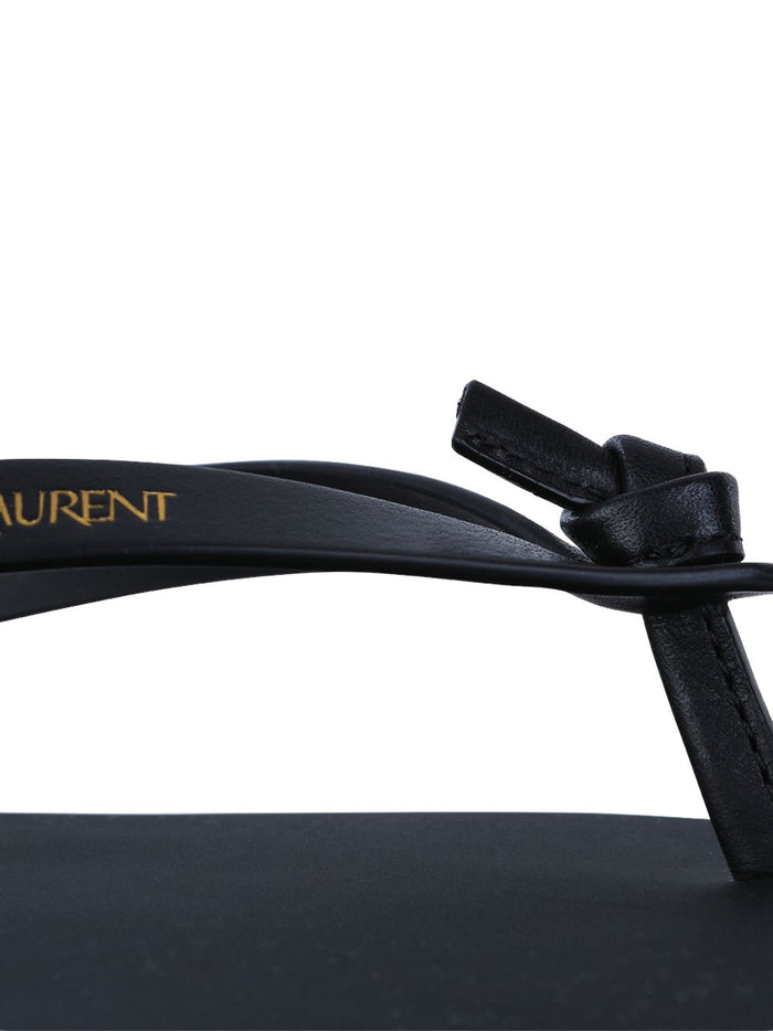 Saint Laurent Sandals Black Leather 100 %