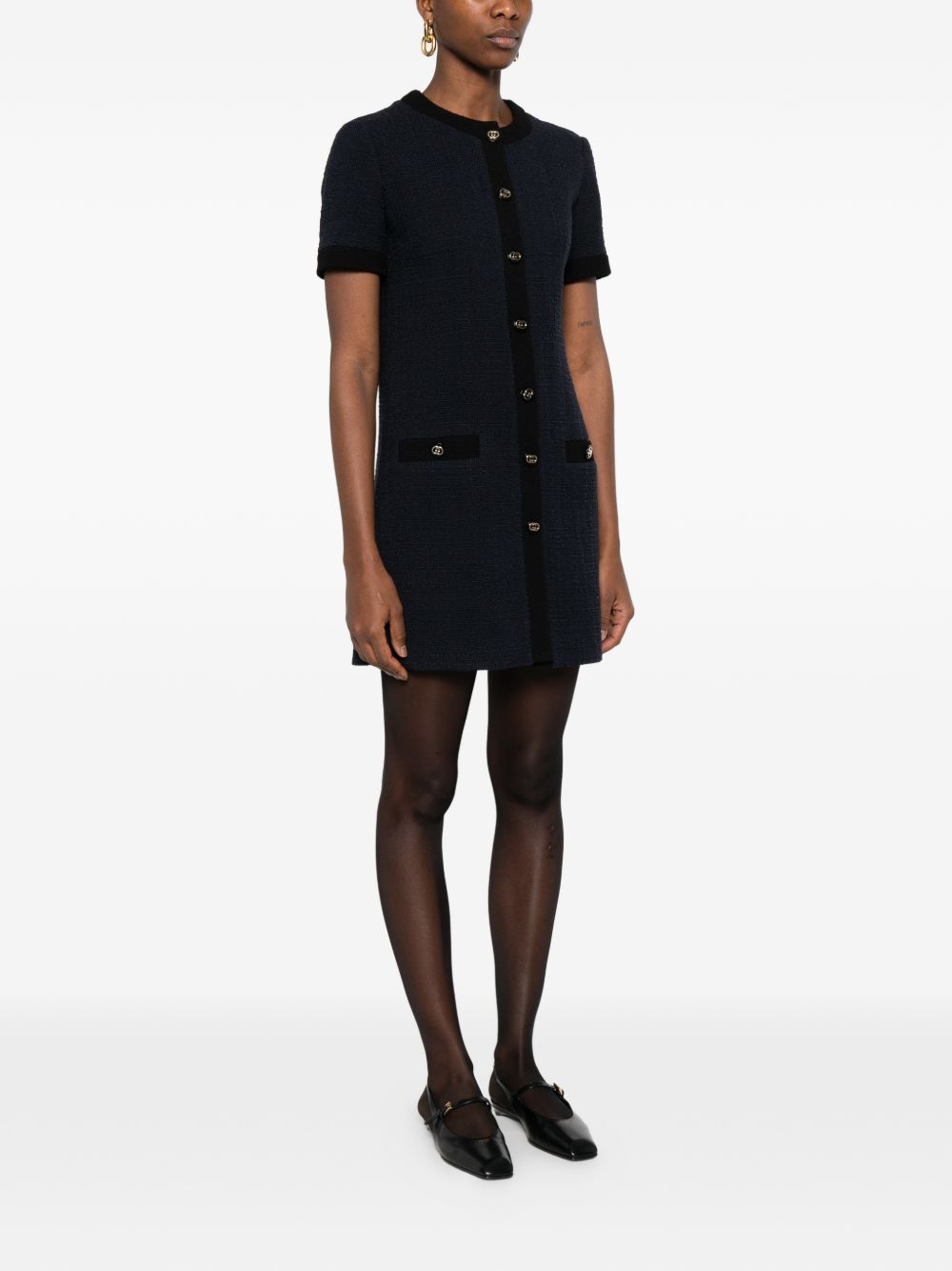 Gucci Dresses Blue Wool Mix