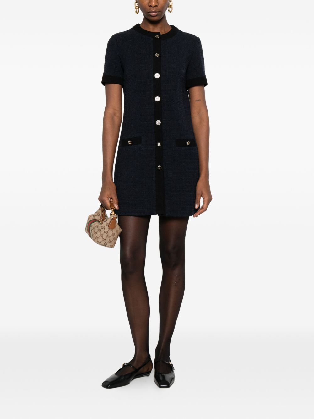 Gucci Dresses Blue Wool Mix