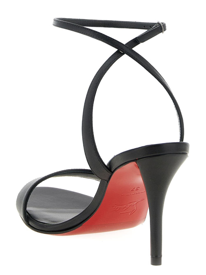 Christian Louboutin Sandals Black Rubber Calf Leather