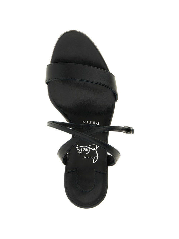 Christian Louboutin Sandals Black Rubber Calf Leather