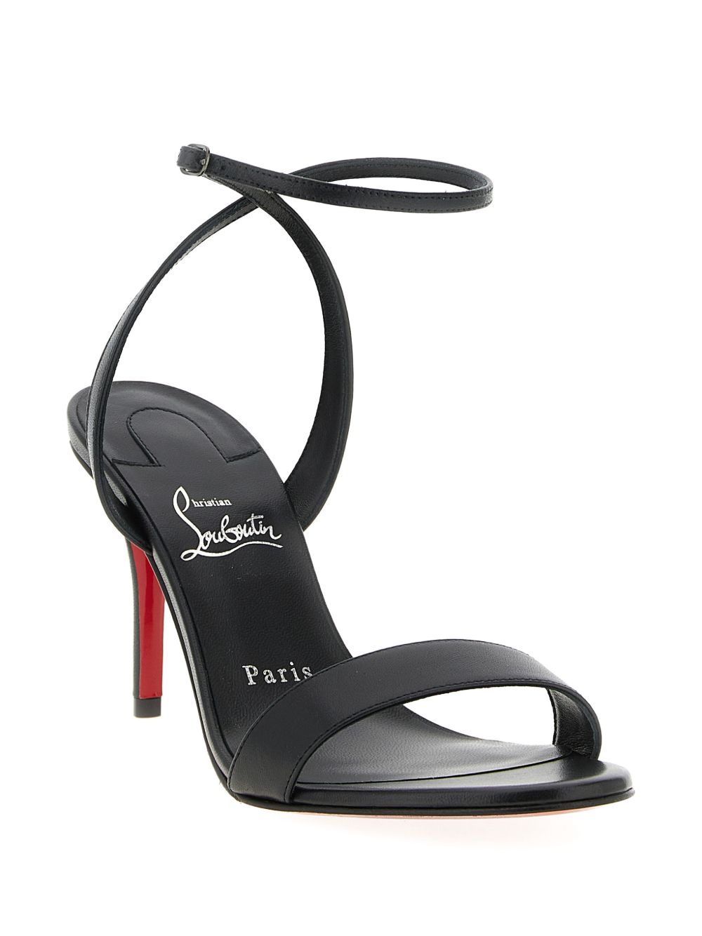 Christian Louboutin Sandals Black Rubber Calf Leather