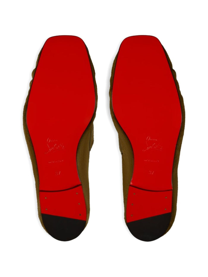 Christian Louboutin Flat shoes Brown Calf Suede