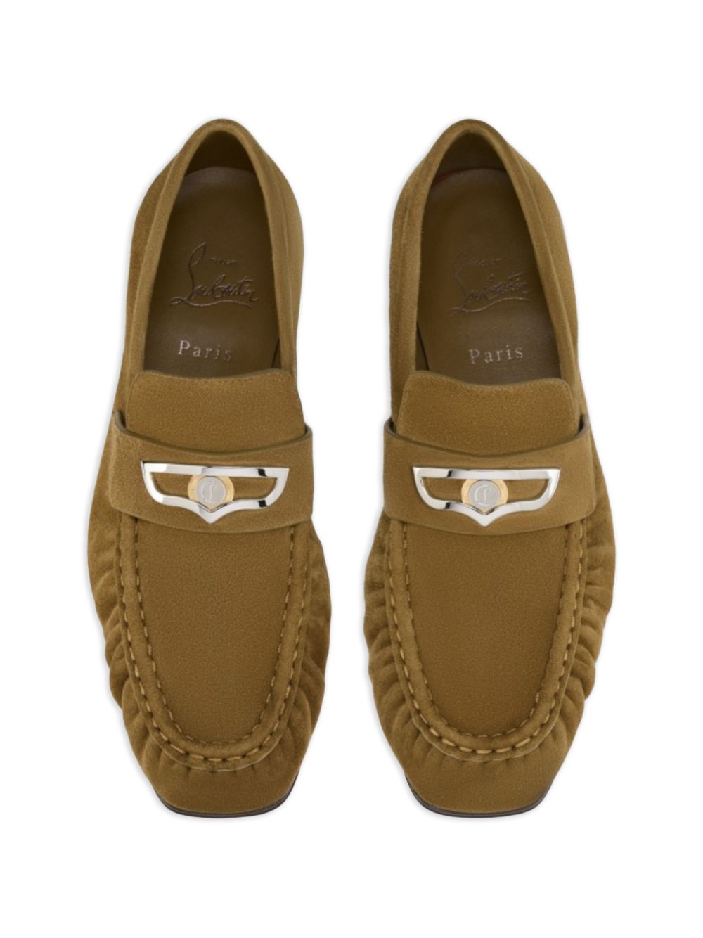 Christian Louboutin Flat shoes Brown Calf Suede