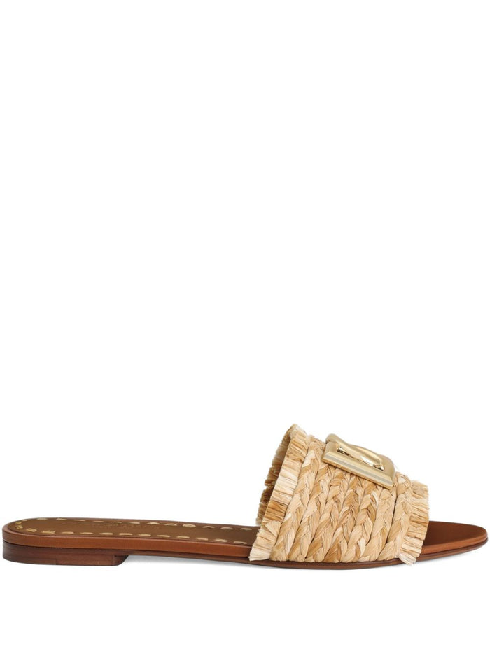 Dolce & Gabbana Sandals Beige Calf Laether
