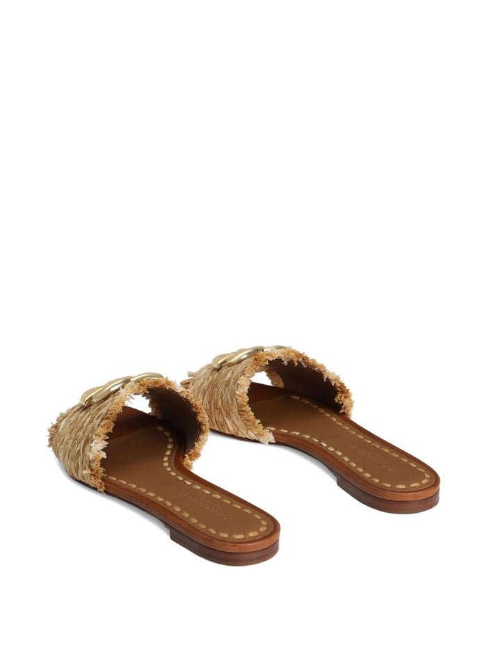 Dolce & Gabbana Sandals Beige Calf Laether