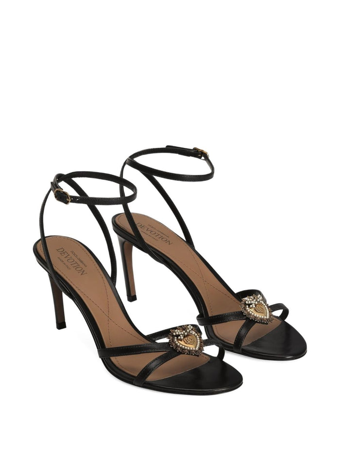 Dolce & Gabbana Sandals Black Calf Laether