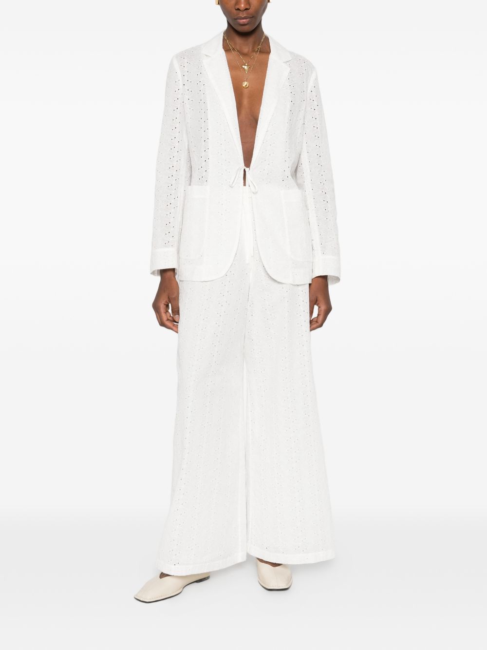 Forte Trousers White Cotton