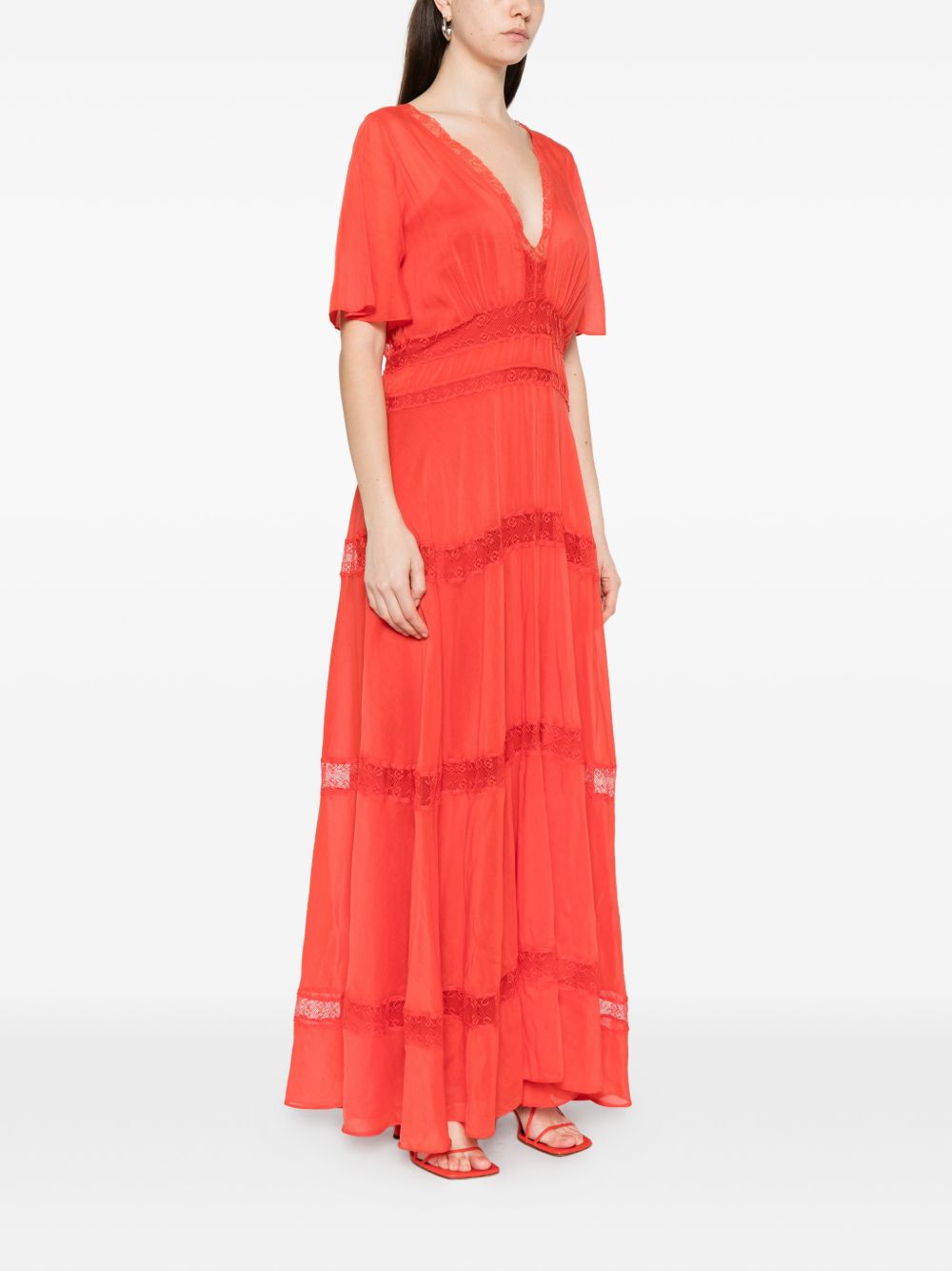 Forte Dresses Red Cotton Silk